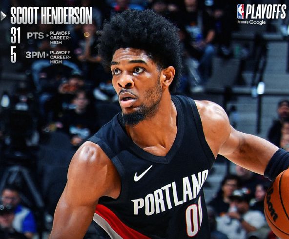 开拓者亨德森31分助队掀翻马刺 文班亚马伤退系